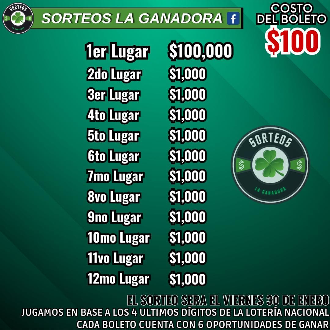 Efectivo 🍀 🥇$100,000.00